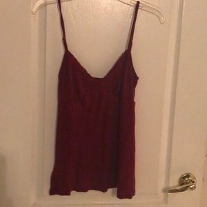 Burgundy lacy tank top